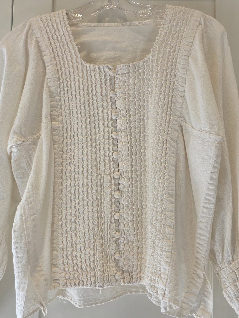 Cream Button-Front Top - Picture 3 of 7